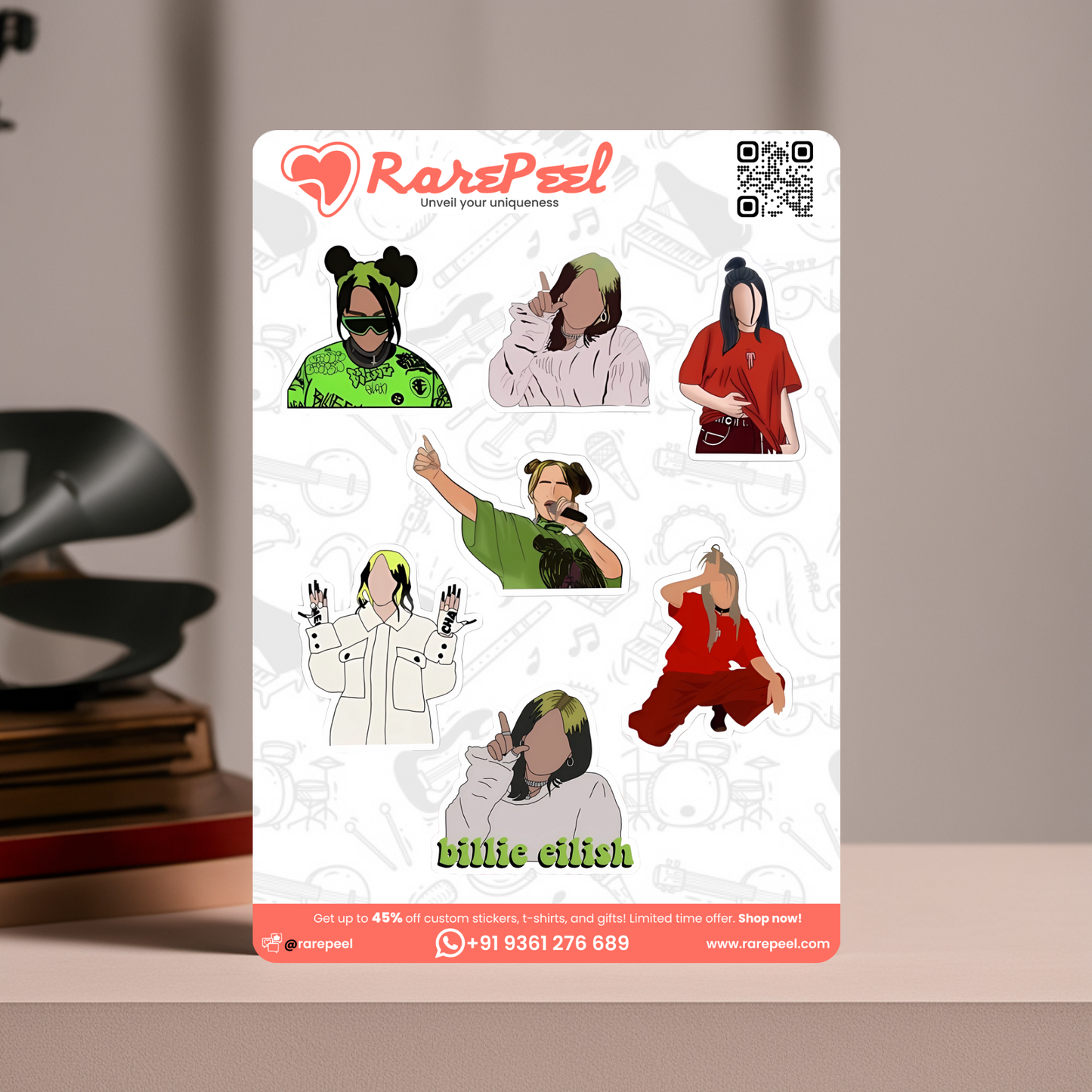 Billie Eilish Vibes Sticker Collection | RarePeel