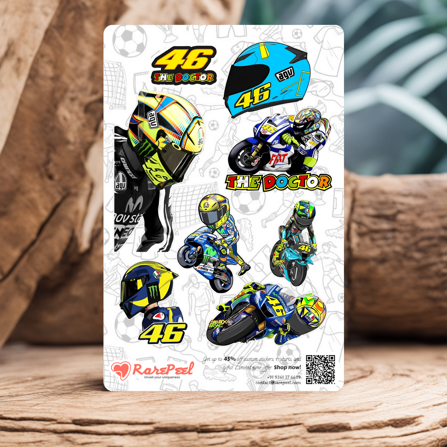 Speed Maestro: Valentina Rossi 46 MotoGP Large Sticker Sheet | RarePeel