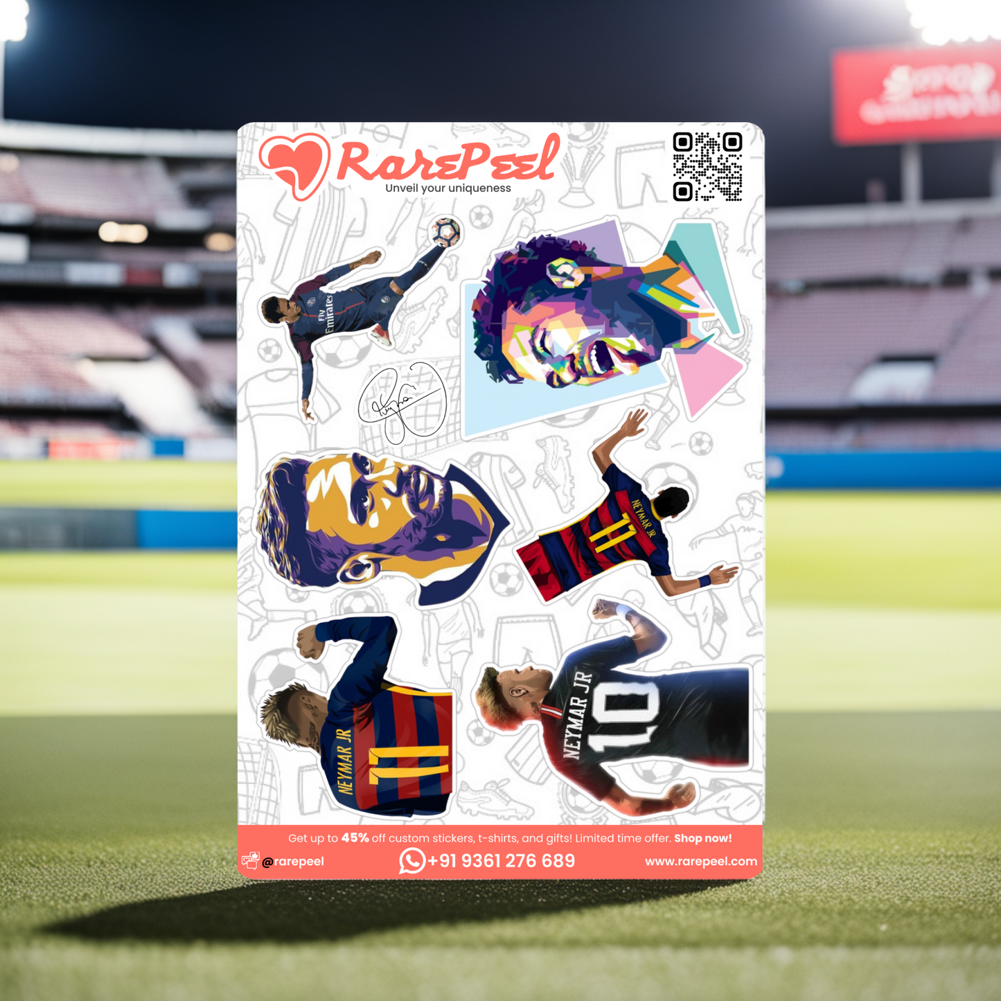 Magical Moves: Neymar JR Mini Football Player Sticker Sheet | RarePeel