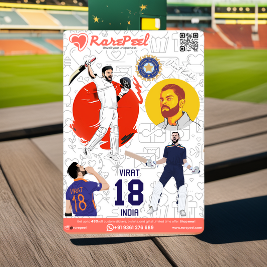 King Kohli: Virat Kohli Mini Cricket Player Sticker Sheet | RarePeel