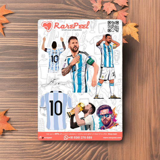 Messi Magic: Lionel Messi Mini Football Player Sticker Sheet | RarePeel