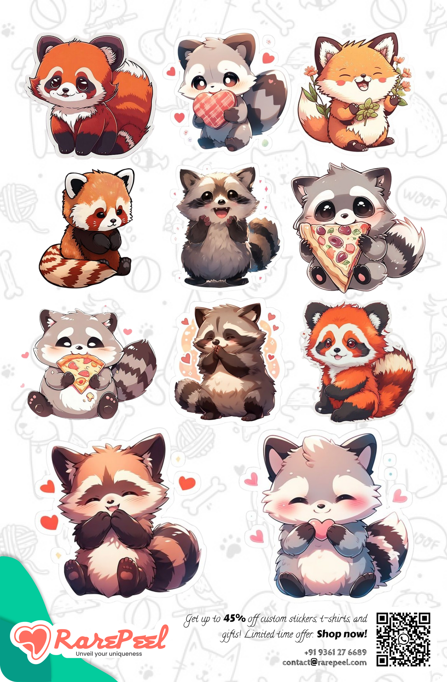 Cute Little Fox Illustration Sticker Collection | RarePeel