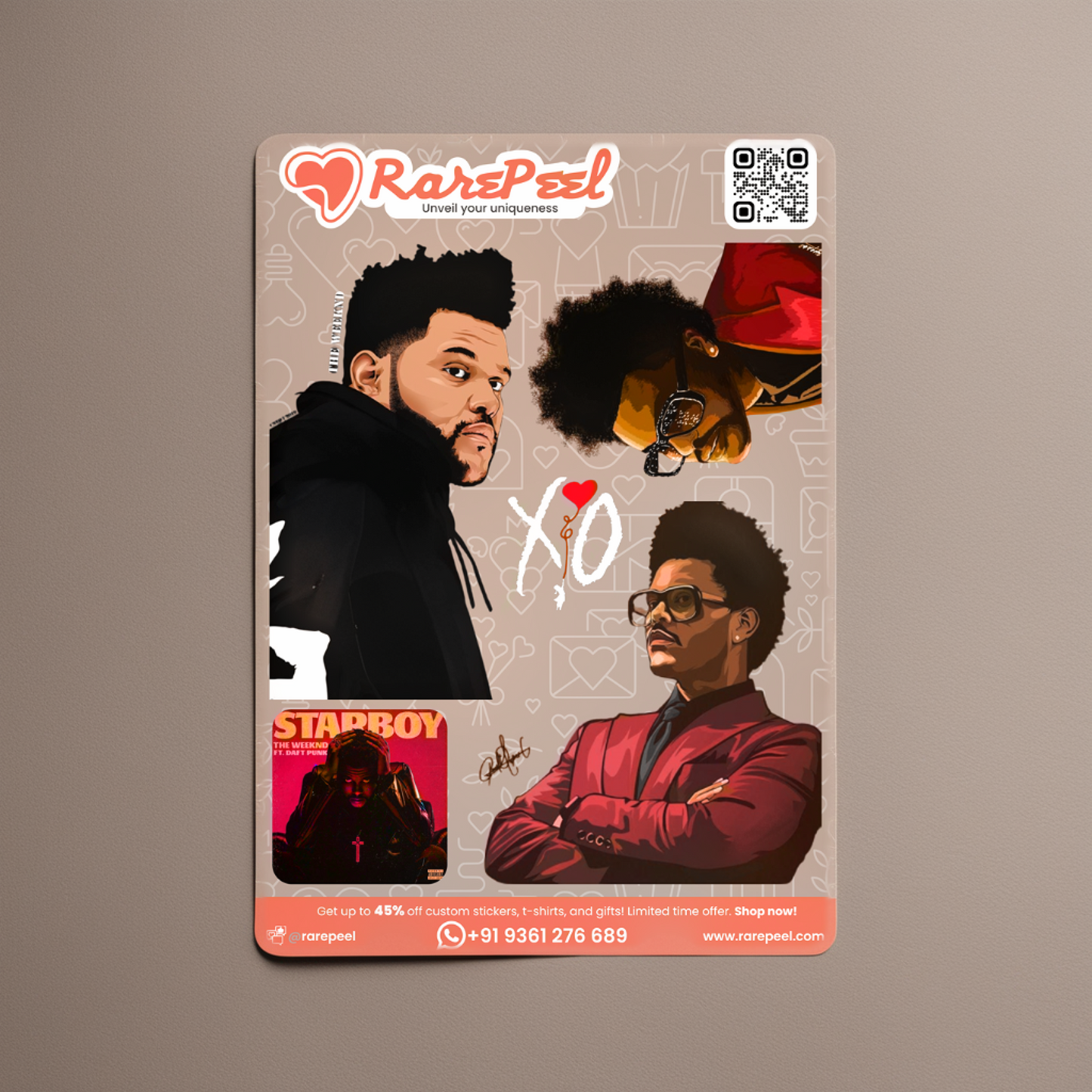 The Weeknd (American Singer) Illustration Sticker Collection | RarePeel