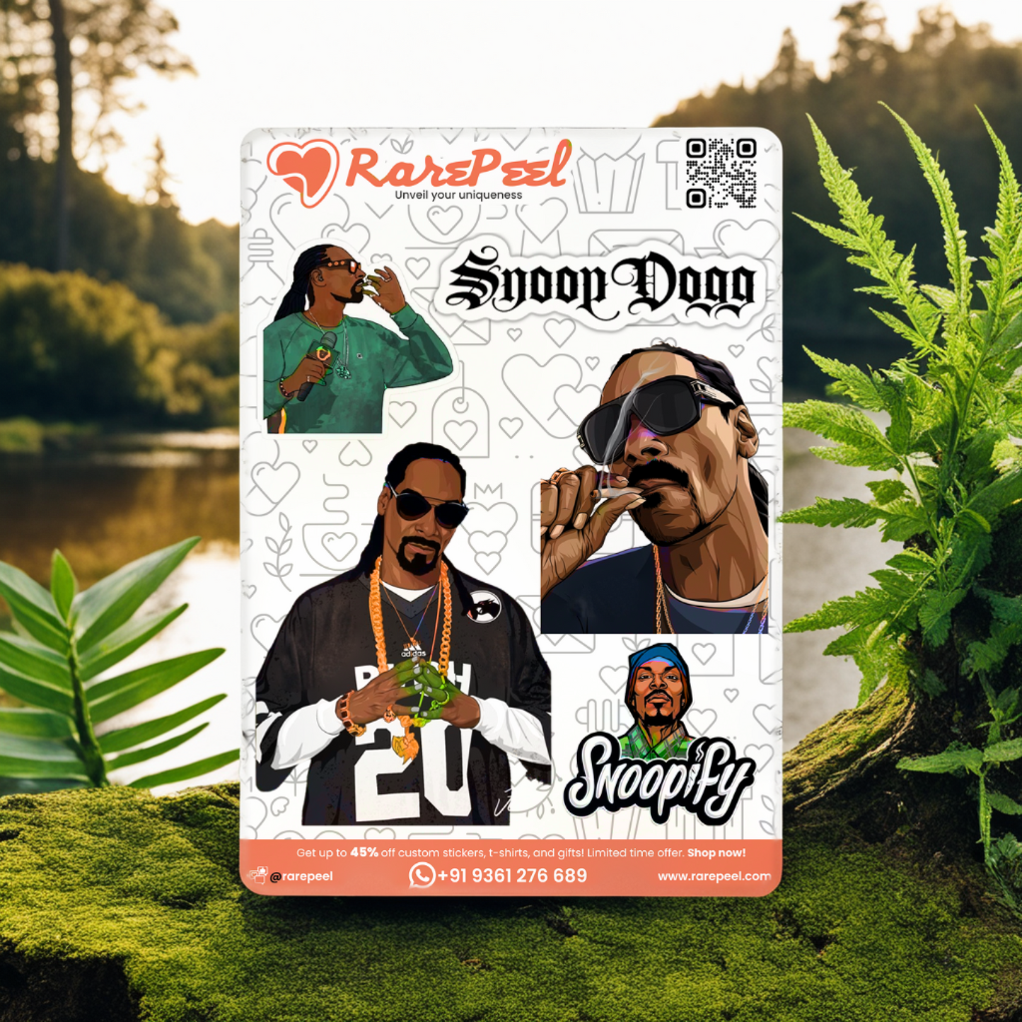 Snoop Dogg (American Pop and Rap Singer) Illustration Sticker Collection | RarePeel"