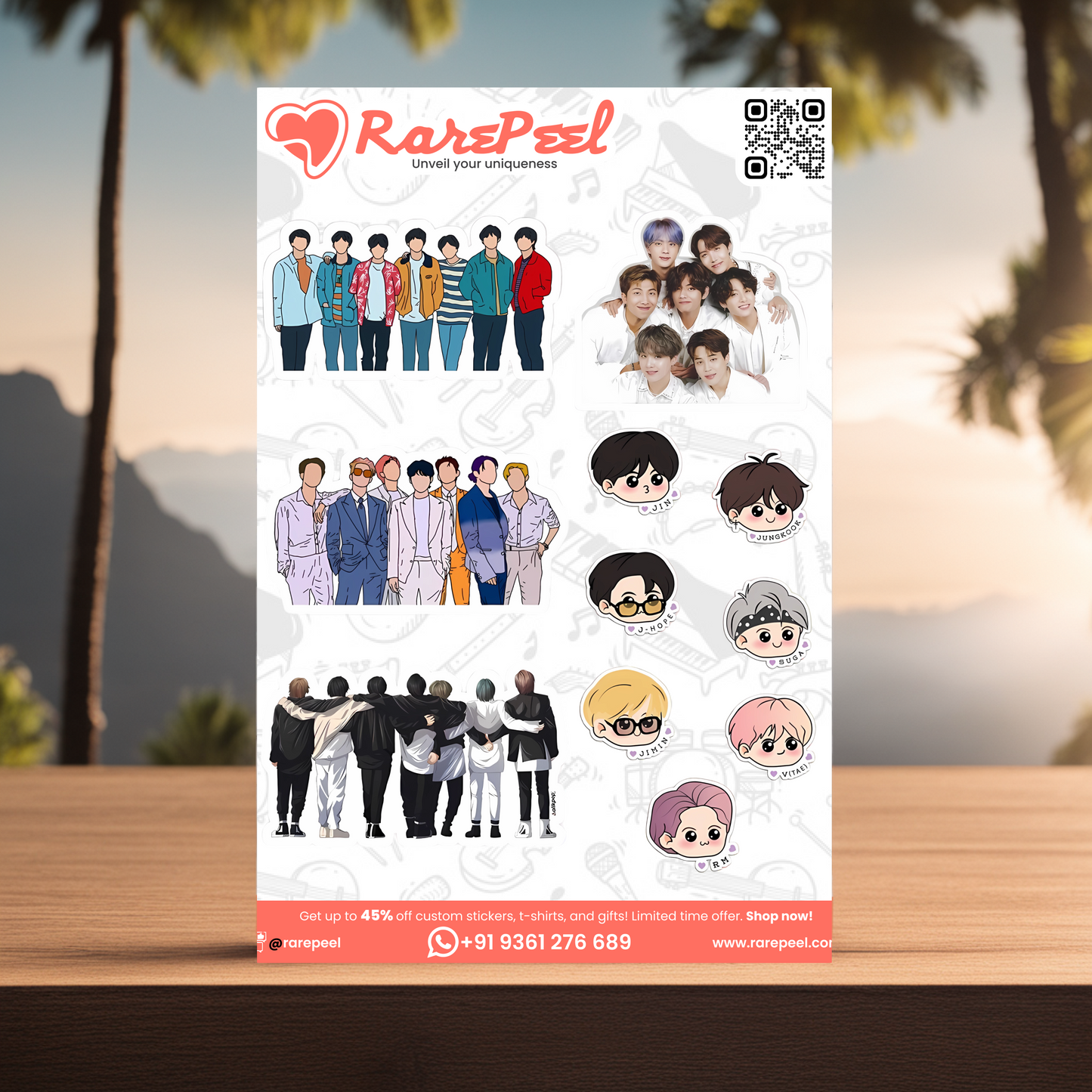 BTS Bangtan Boys Illustration Sticker Collection | RarePeel