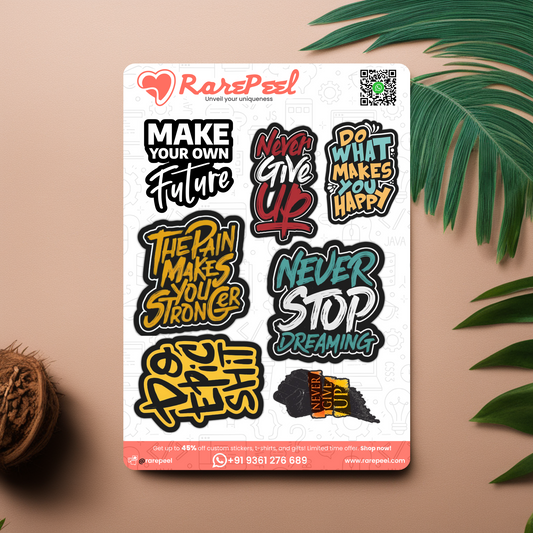 Inspire & Stick: Motivational Quotes Mini Sticker Set | RarePeel