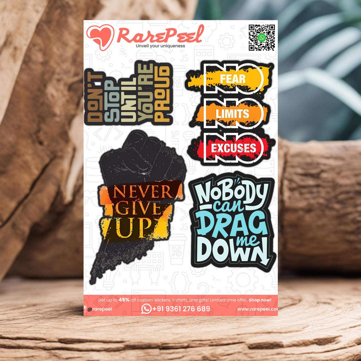 Empower & Inspire: Motivational Quotes Mini Sticker Set | RarePeel