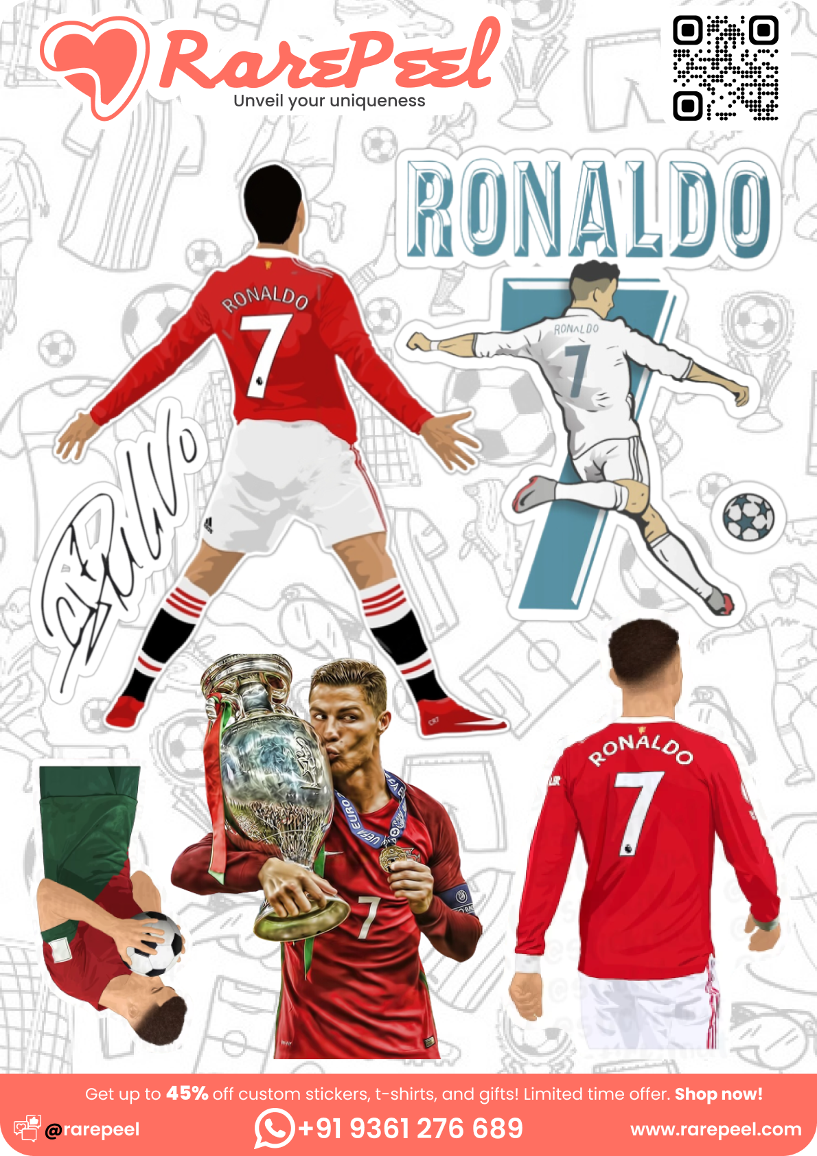 Legendary Kick: Rolando Mini Football Player Sticker Sheet | RarePeel