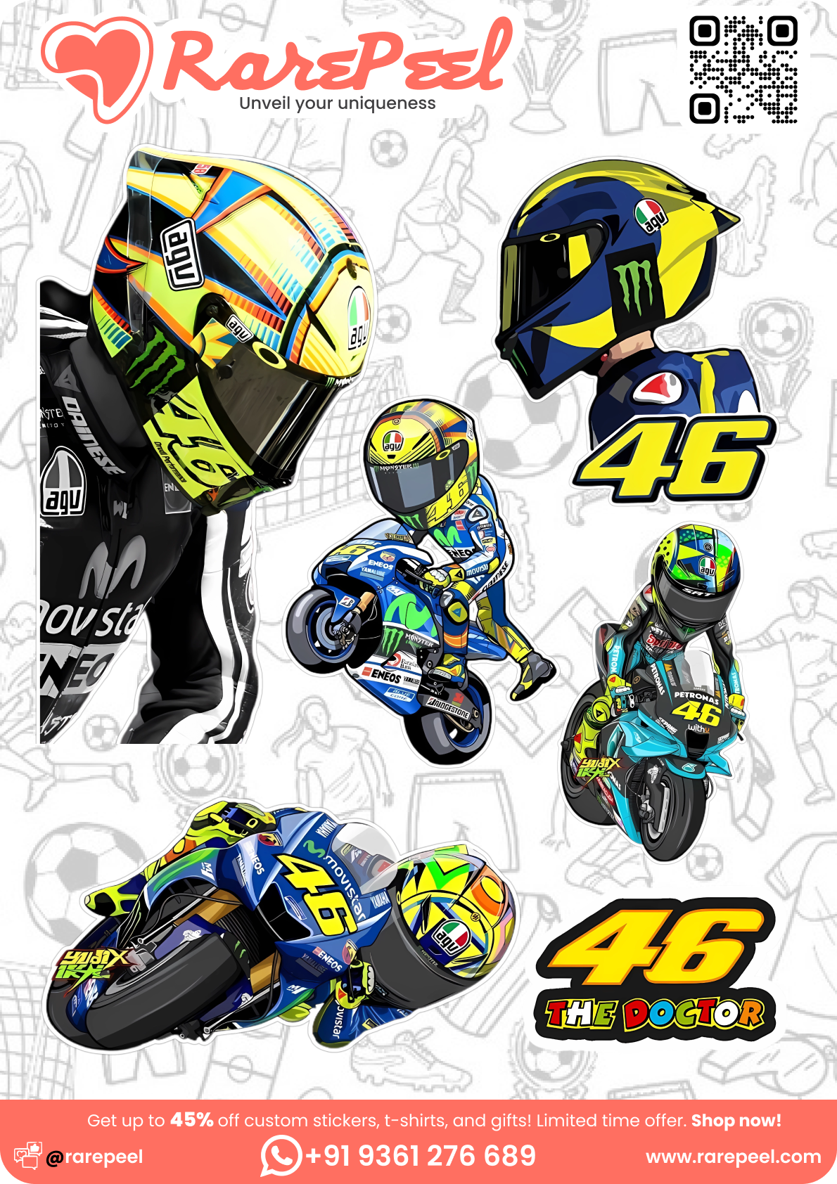 Doctor of Speed: Valentina Rossi Mini Sticker Sheet | RarePeel